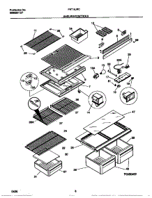 04 - Shelves / Controls parts for Frigidaire Refrigerator FRT16JRCD2 from AppliancePartsPros.com