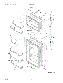 03 - Door parts for Frigidaire Refrigerator FRT17G4BWC from AppliancePartsPros.com