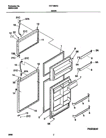 02 - Door parts for Frigidaire Refrigerator FRT16NRGY9 from AppliancePartsPros.com