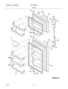03 - Door parts for Frigidaire Refrigerator FRT17G4BWH from AppliancePartsPros.com