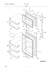 03 - Door parts for Frigidaire Refrigerator FRT17L3FW4 from AppliancePartsPros.com