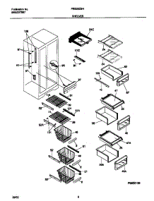 05 - Shelves parts for Frigidaire Refrigerator FRS26ZSHB3 from AppliancePartsPros.com