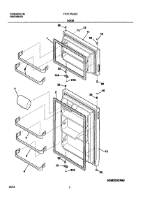 03 - Door parts for Frigidaire Refrigerator FRT17A2AZ2 from AppliancePartsPros.com