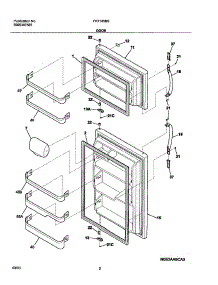 03 - Doors parts for Frigidaire Refrigerator FRT185BSB0 from AppliancePartsPros.com
