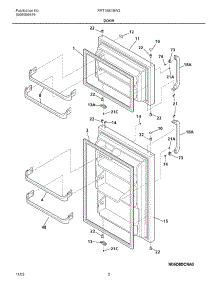 03 - Door parts for Frigidaire Refrigerator FRT18B1BW2 from AppliancePartsPros.com