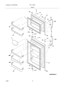 03 - Door parts for Frigidaire Refrigerator FRT17L3FW1 from AppliancePartsPros.com