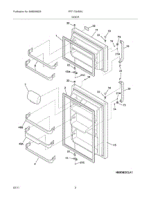 03 - Door parts for Frigidaire Refrigerator FRT17G4BWJ from AppliancePartsPros.com