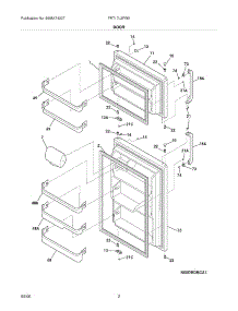 03 - Door parts for Frigidaire Refrigerator FRT17L3FW0 from AppliancePartsPros.com