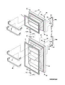 03 - Doors parts for Frigidaire Refrigerator FRT18B1BW0 from AppliancePartsPros.com