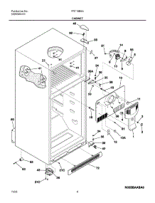 05 - Cabinet parts for Frigidaire Refrigerator FRT18B5AB9 from AppliancePartsPros.com