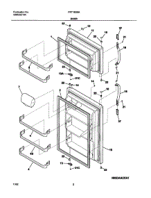 03 - Doors parts for Frigidaire Refrigerator FRT18G5AW6 from AppliancePartsPros.com