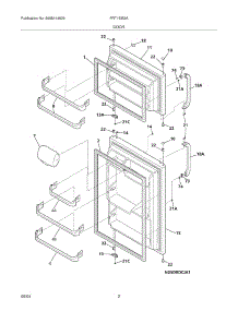 03 - Door parts for Frigidaire Refrigerator FRT15IB3AW5 from AppliancePartsPros.com
