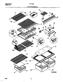 04 - Shelves / Controls parts for Frigidaire Refrigerator FRT16JRCW1 from AppliancePartsPros.com