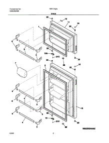 03 - Door parts for Frigidaire Refrigerator FRT17A2AW1 from AppliancePartsPros.com