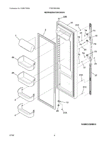 05 - Refrigerator Door parts for Frigidaire Refrigerator FRS3R5EMB6 from AppliancePartsPros.com