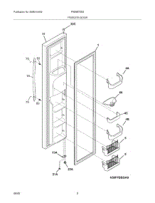 03 - Freezer Door parts for Frigidaire Refrigerator FRS6B7EESB9 from AppliancePartsPros.com