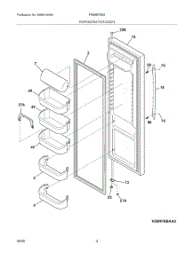 05 - Refrigerator Door parts for Frigidaire Refrigerator FRS6B7EESB9 from AppliancePartsPros.com