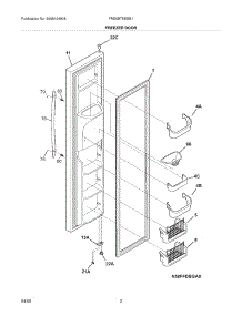 03 - Freezer Door parts for Frigidaire Refrigerator FRS6B7EESB1 from AppliancePartsPros.com
