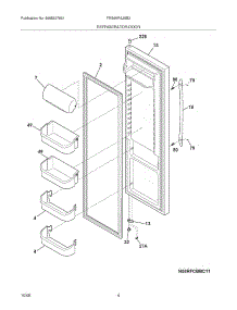 05 - Refrigerator Door parts for Frigidaire Refrigerator FRS6KR5JSB3 from AppliancePartsPros.com