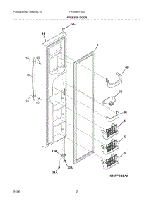 03 - Freezer Door parts for Frigidaire Refrigerator FRS6L9EFSS2 from AppliancePartsPros.com