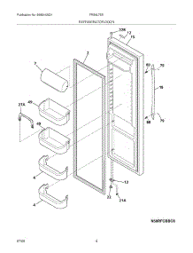 05 - Refrigerator Door parts for Frigidaire Refrigerator FRS6L7EES5 from AppliancePartsPros.com