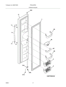 03 - Freezer Door parts for Frigidaire Refrigerator FRS6LC8FS3 from AppliancePartsPros.com