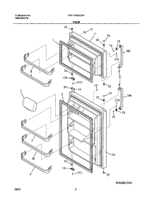 03 - Door parts for Frigidaire Refrigerator FRT17HB3CW1 from AppliancePartsPros.com
