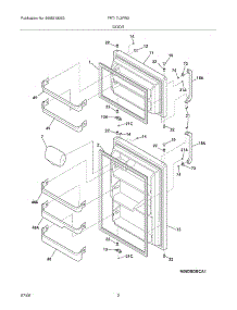 03 - Door parts for Frigidaire Refrigerator FRT17L3FW2 from AppliancePartsPros.com