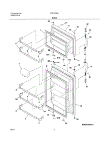 03 - Door parts for Frigidaire Refrigerator FRT18G3AQ0 from AppliancePartsPros.com