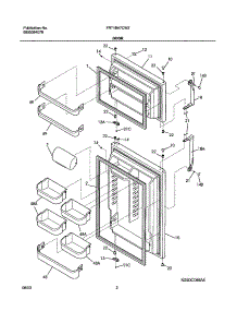 03 - Door parts for Frigidaire Refrigerator FRT18H7CW2 from AppliancePartsPros.com