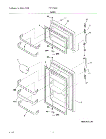 03 - Door parts for Frigidaire Refrigerator FRT17G5CSKA from AppliancePartsPros.com