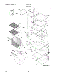09 - Shelves parts for Frigidaire Refrigerator FRS6LF7GS2 from AppliancePartsPros.com