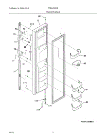03 - Freezer Door parts for Frigidaire Refrigerator FRS6LR5EM5 from AppliancePartsPros.com