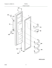 03 - Freezer Door parts for Frigidaire Refrigerator FRS6R3JW2 from AppliancePartsPros.com
