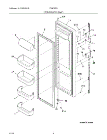 05 - Refrigerator Door parts for Frigidaire Refrigerator FRS6R5EMB1 from AppliancePartsPros.com