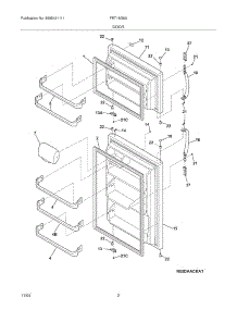 03 - Door parts for Frigidaire Refrigerator FRT18G5AQH from AppliancePartsPros.com