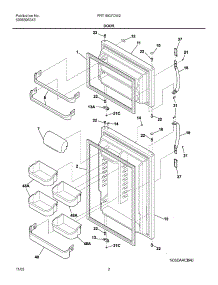 03 - Door parts for Frigidaire Refrigerator FRT18G7CW2 from AppliancePartsPros.com