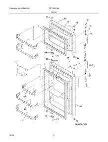 03 - Door parts for Frigidaire Refrigerator FRT15G4JW4 from AppliancePartsPros.com