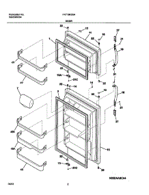 03 - Door parts for Frigidaire Refrigerator FRT18KS5AQ8 from AppliancePartsPros.com