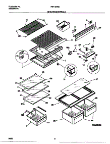 04 - Shelves / Controls parts for Frigidaire Refrigerator FRT18KREW0 from AppliancePartsPros.com