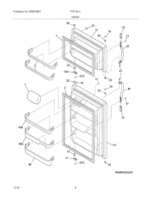 03 - Doors parts for Frigidaire Refrigerator FRT18L4JMA from AppliancePartsPros.com