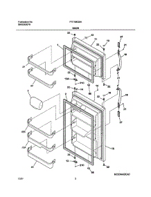03 - Door parts for Frigidaire Refrigerator FRT18KS5AQ4 from AppliancePartsPros.com