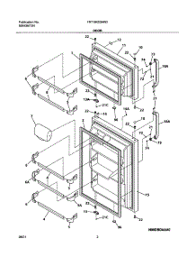03 - Door parts for Frigidaire Refrigerator FRT18KD3AW2 from AppliancePartsPros.com