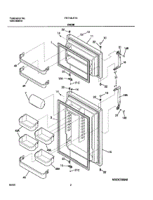 03 - Door parts for Frigidaire Refrigerator FRT18LR7AQ8 from AppliancePartsPros.com