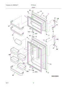 03 - Door parts for Frigidaire Refrigerator FRT18IL6JW5 from AppliancePartsPros.com