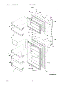 03 - Door parts for Frigidaire Refrigerator FRT17L3FW6 from AppliancePartsPros.com