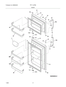 03 - Door parts for Frigidaire Refrigerator FRT17L3FW5 from AppliancePartsPros.com