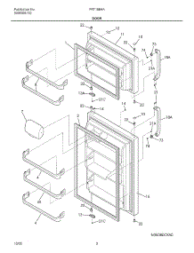 03 - Door parts for Frigidaire Refrigerator FRT18B4AW8 from AppliancePartsPros.com