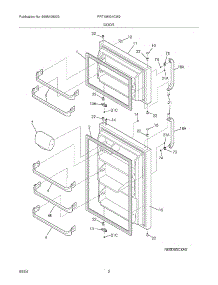 03 - Door parts for Frigidaire Refrigerator FRT18KG4CW2 from AppliancePartsPros.com