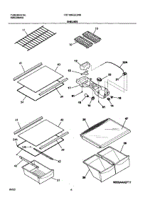 07 - Shelves parts for Frigidaire Refrigerator FRT18KG3CW0 from AppliancePartsPros.com